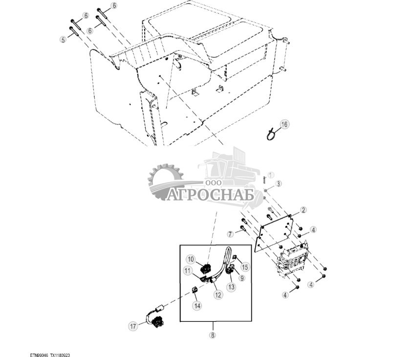 Жгут проводов узла спутникового модуля и модульного телематического шлюза (MTG) JDLink™, 3G - ST819667 447.jpg